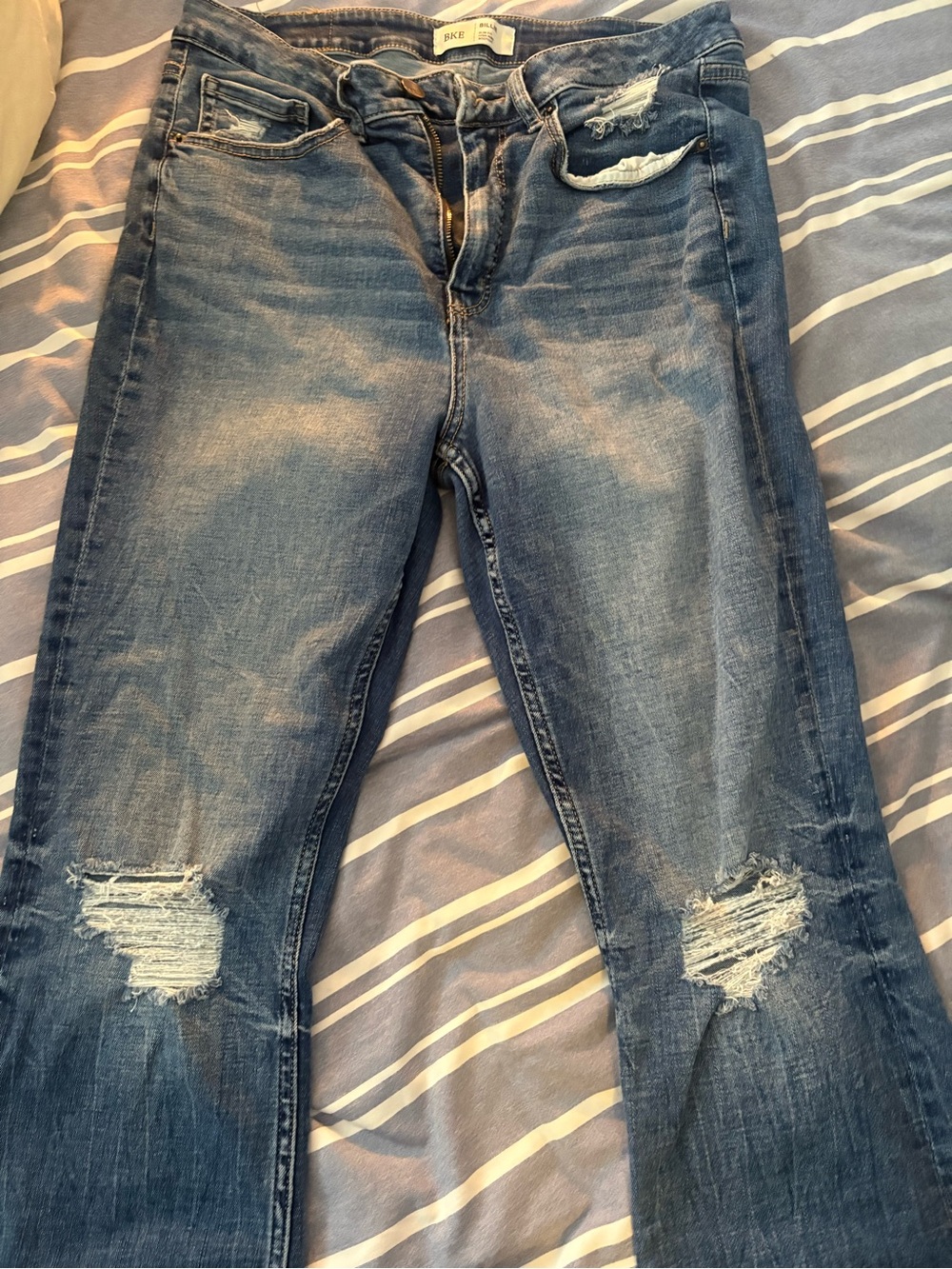 Distressed Women's Blue Jeans - BKE